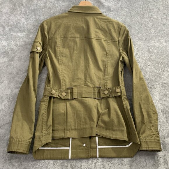 Veronica Beard Jacket Womens Size 2 Military Green Belted Army Military Chic USA - Picture 7 of 8